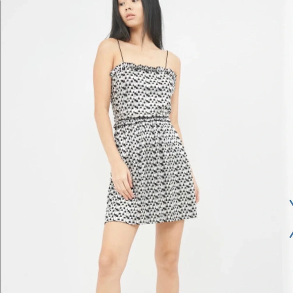 Zara Shimmery Metallic Silver Black Ruffle Party Mini Dress Small - Picture 2 of 14